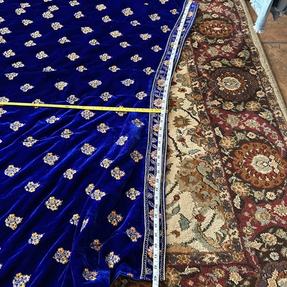 Velvet Blue Lehenga size large (fabrics only ) - Picture 12 of 14